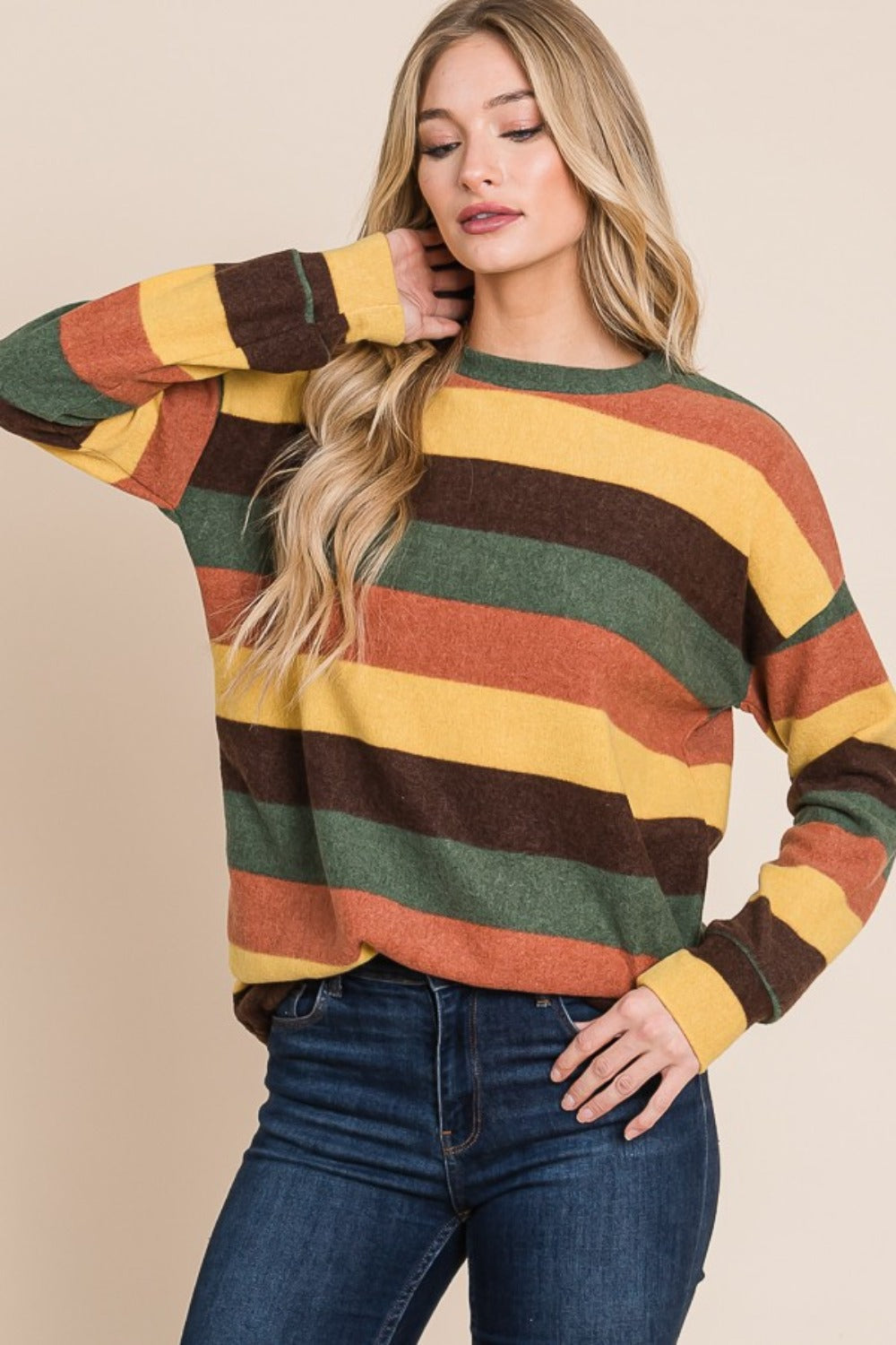 Sansplay Artisan Multi-Color Striped Knit Top