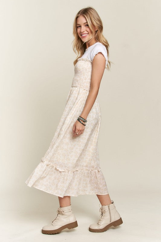 Sweet Surrender Smocked Floral Ruffled Hem Cami Dress