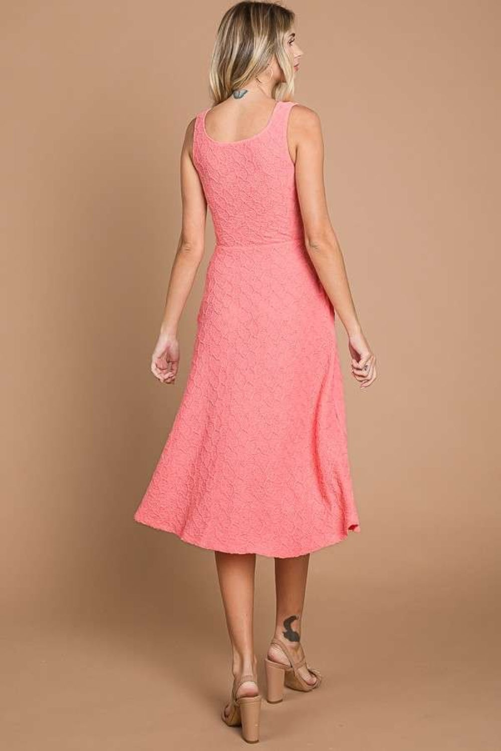 The Seraphina Texture Square Neck Tank Dress with Pockets