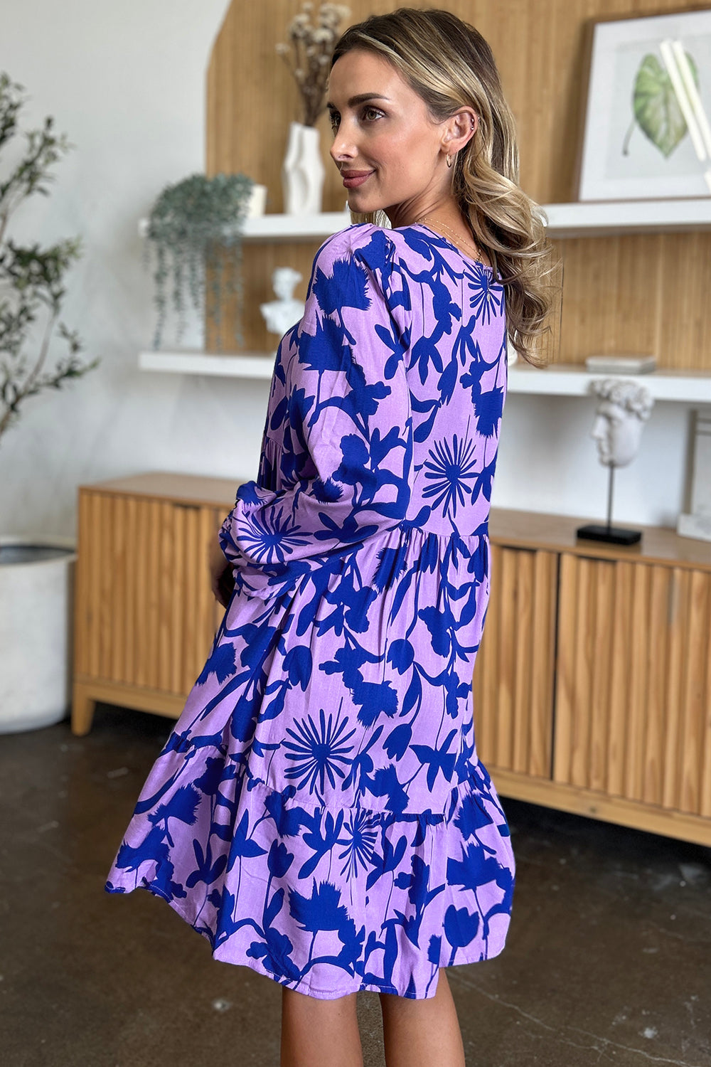 Blissful Minis Printed Ruffle Hem Dress with Pocket