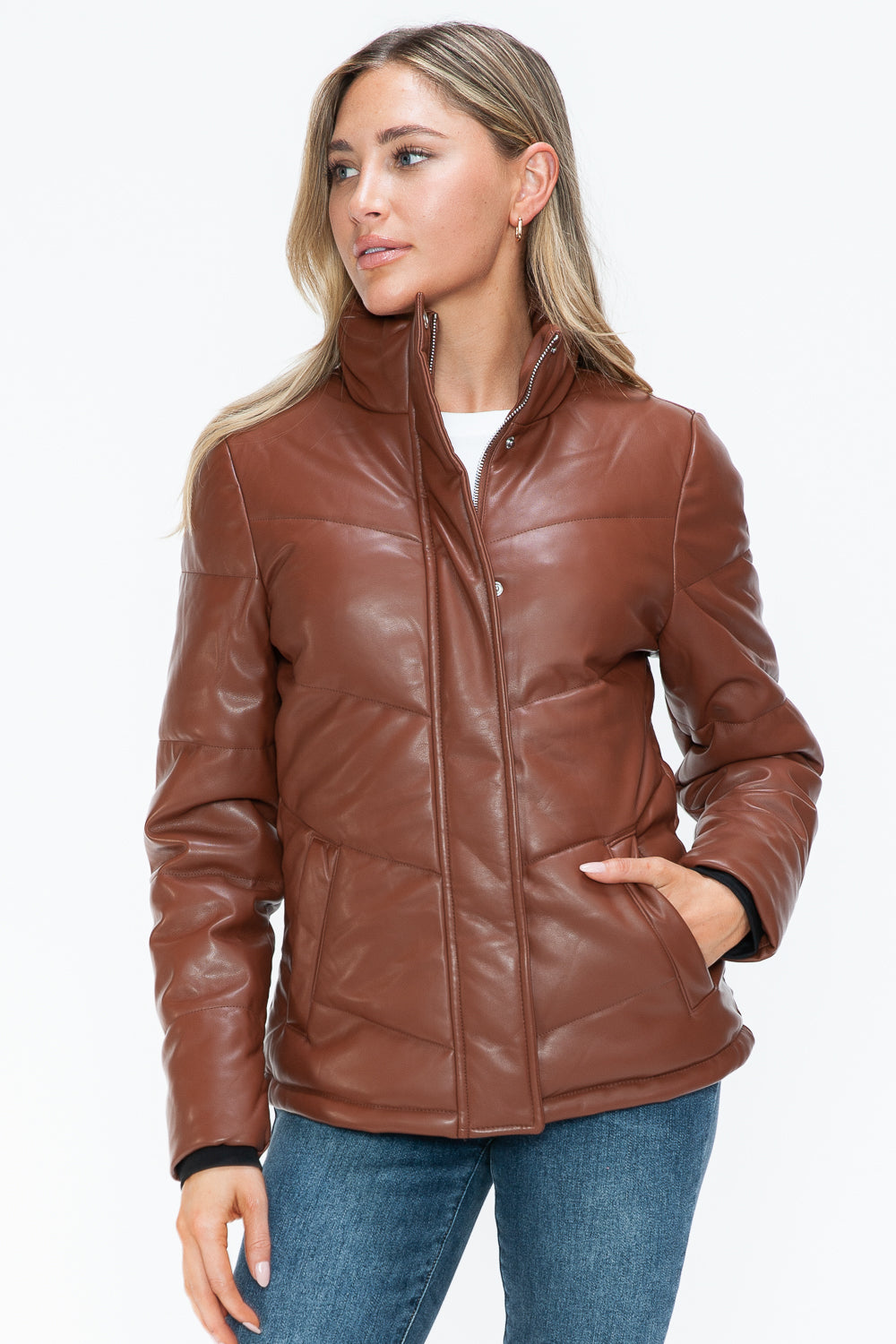 Zip Up Turtleneck Puffer Jacket