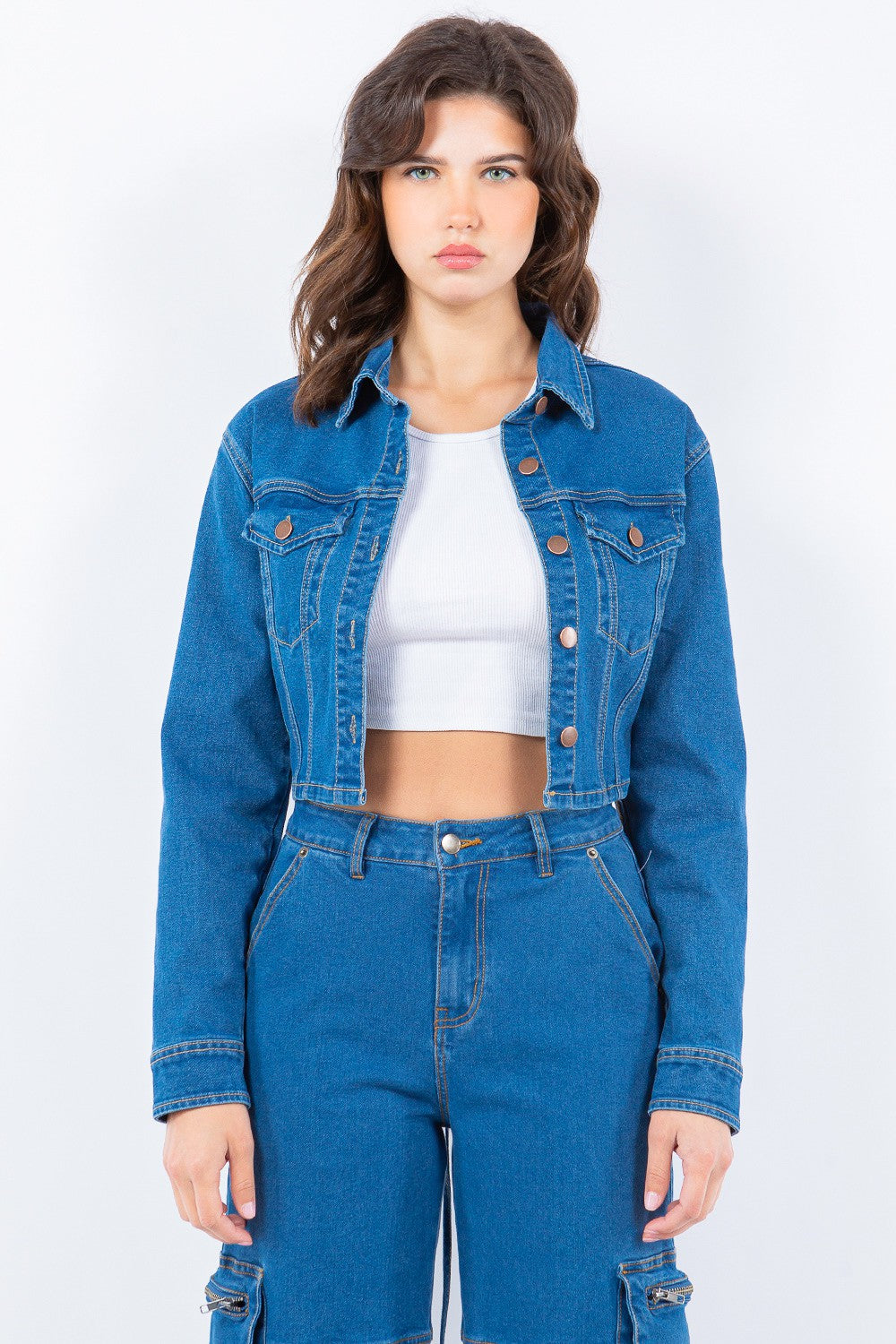 Back Cropped Denim Jacket