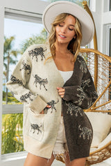 The Precious Merino Open Front Long Sleeve Contrast Cardigan