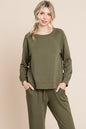 Sansplay The Synchronicity Round Neck Raglan Sleeve Top and Pants Lounge Set