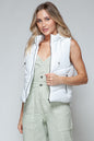 Sans Zip Up Quilted Hooded Vest