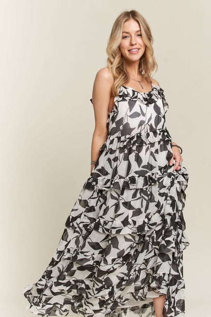 Enchanted Eve Ruffled Tiered Scoop Neck Cami Dress