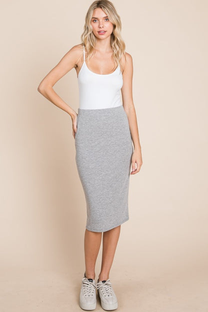 Sansplay Designer Skirt Elastic Waist Pencil Skirt