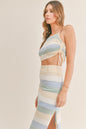 Sansplay Striped Knit Cami and Midi Skirt Set