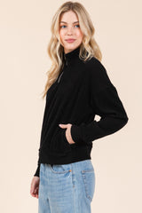 Sans Zip Long Sleeve Sweatshirt with Pockets