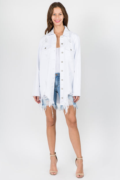 Frayed Hem Denim Jacket
