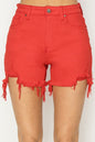 The Denim Muse High Rise Distressed Denim Shorts