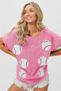 Sequin Baseball Short Sleeve T-Shirt