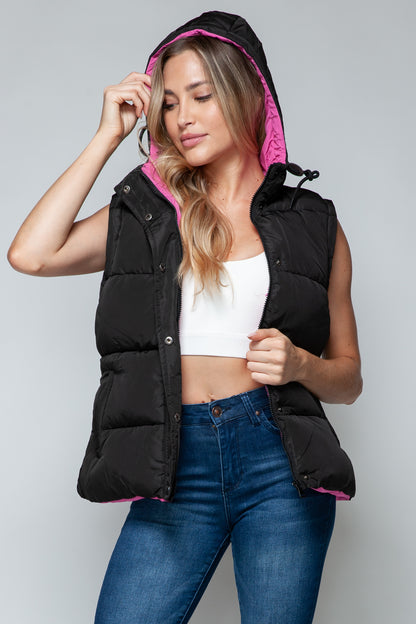 Sans and Zip Closure Hooded Vest