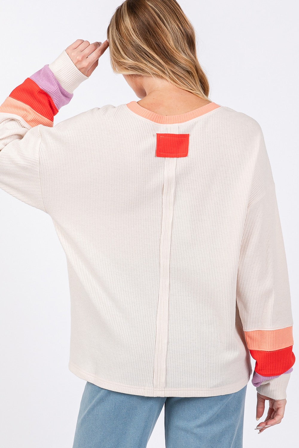 SANS Color Block Waffle Knit T-Shirt