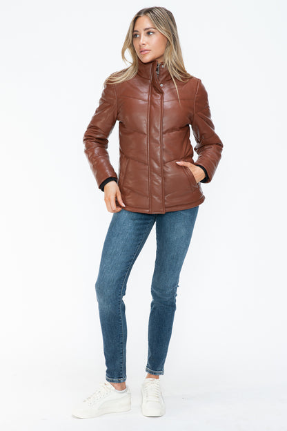 Zip Up Turtleneck Puffer Jacket