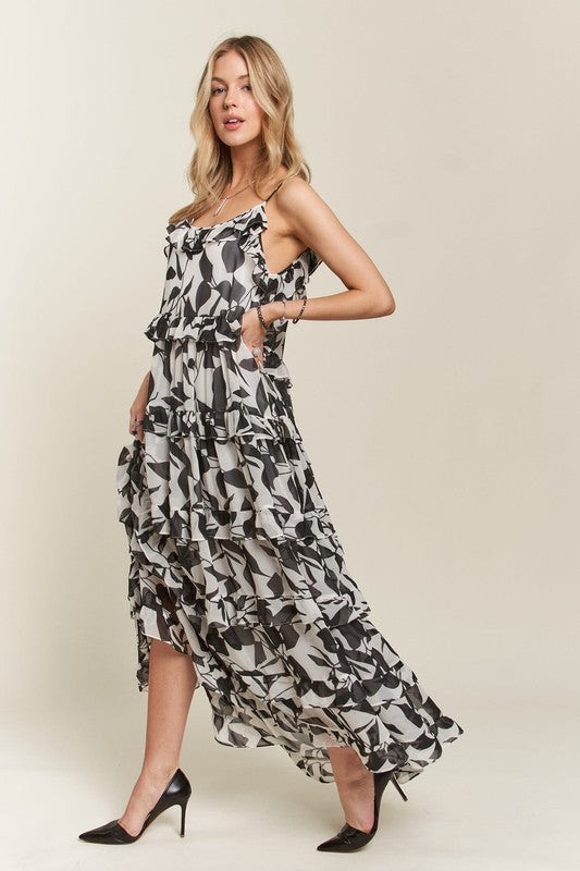 Enchanted Eve Ruffled Tiered Scoop Neck Cami Dress