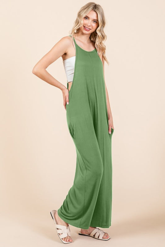 Moodplay Sleeveless Wide Leg Jumpsuit with Pockets
