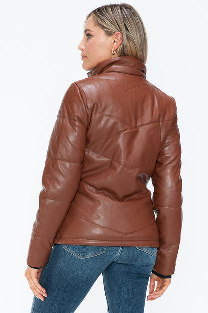 Zip Up Turtleneck Puffer Jacket