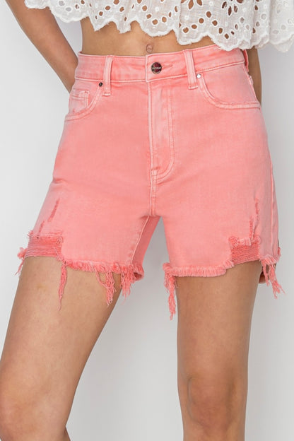 Orange Denim Shorts
