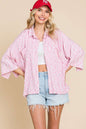 Reverie Button Up Drop Shoulder Slit Shirt