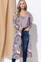The Precious Merino Printed Kimono Open Front Longline Cardigan