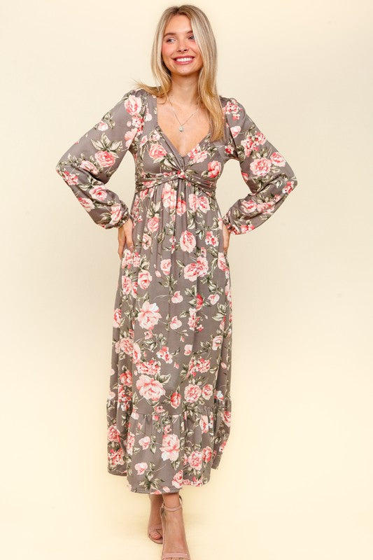 The Artist's Edit Ruffled Hem Floral Dress with Side Pockets