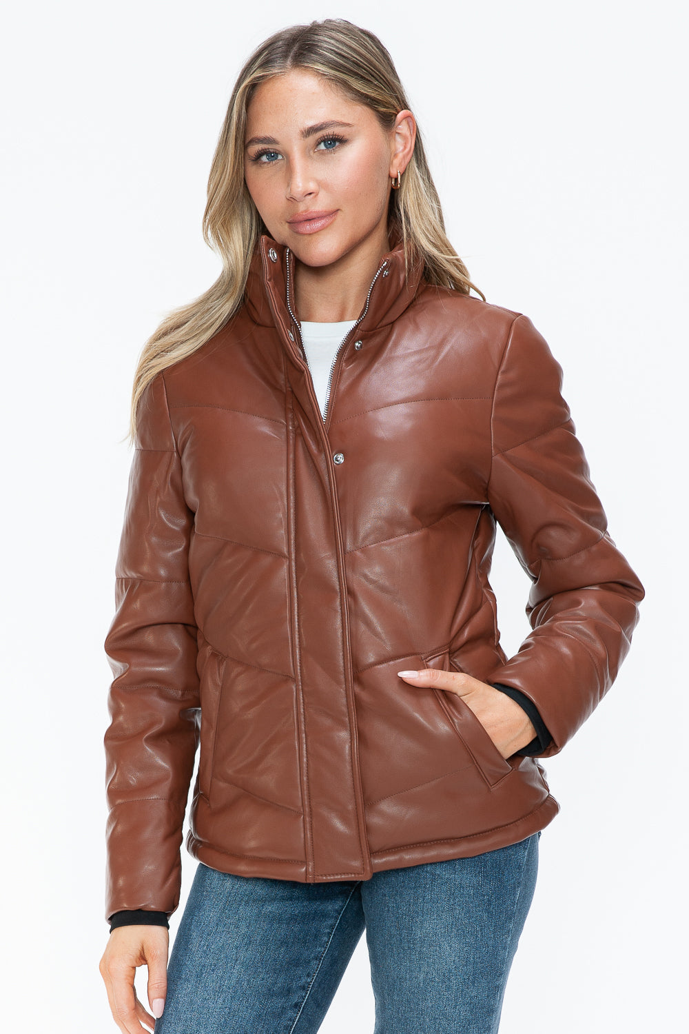 Zip Up Turtleneck Puffer Jacket