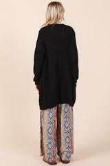 Open Front Long Sleeve Longline Cardigan
