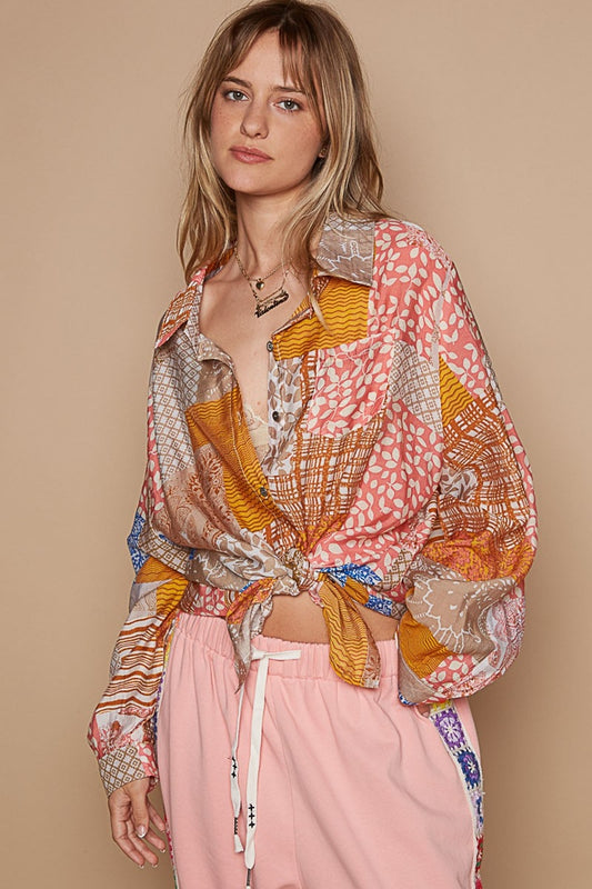 Solace Button-Down Long Sleeve Printed Shirt