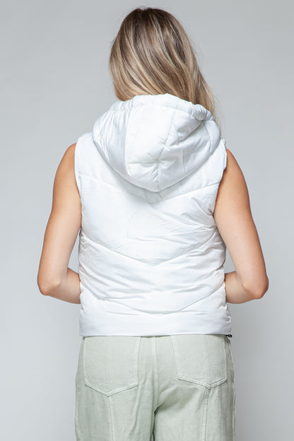 Sans Zip Up Quilted Hooded Vest