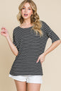 Threads of Tenderness Striped Round Neck T-Shirt