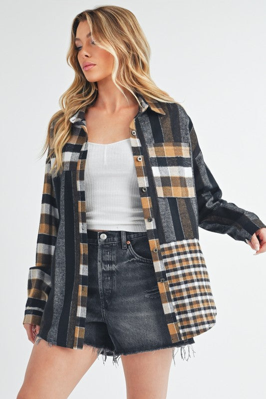The Paragon Curved Hem Plaid Button Up Shirt