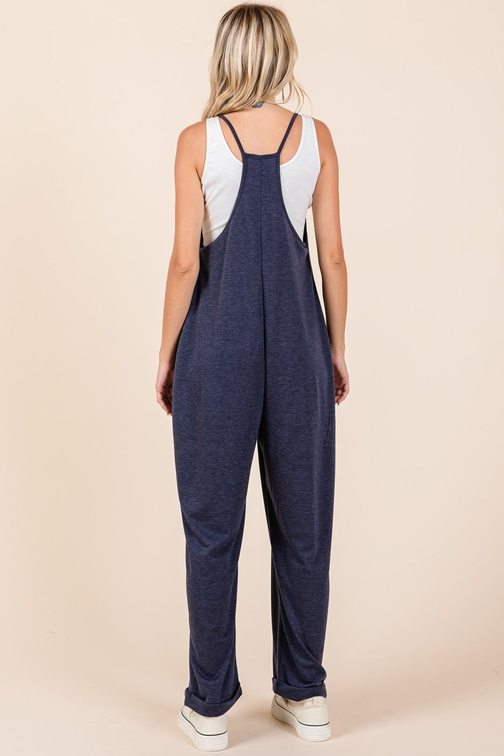 Crafted For You Patch Pocket Wide Leg Sleeveless Jumpsuit