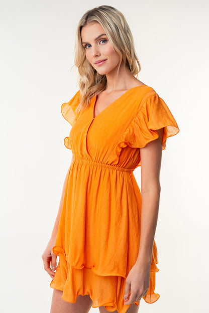 Party wear Short Sleeve Woven Layered Dress