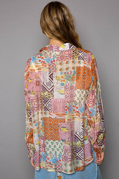 Solace Button-Down Long Sleeve Printed Shirt