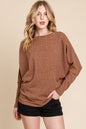 Sansplay Drop Shoulder Long Sleeve Knit Top