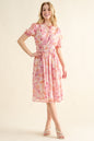 The Golden Hour Smocked Waist Printed Midi Dress