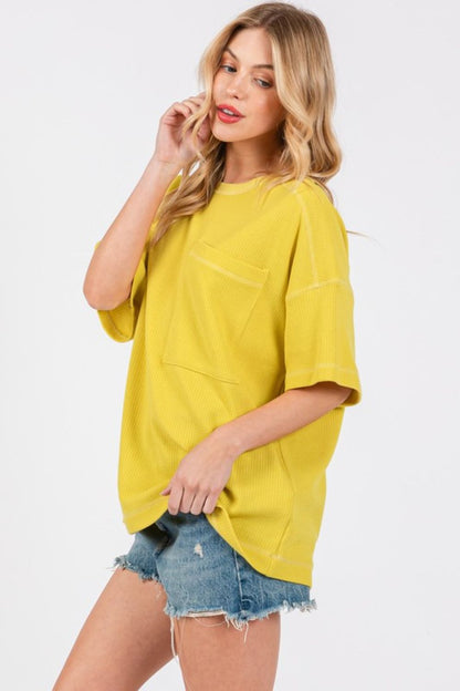 Twilight Glow Textured Drop Shoulder T-Shirt