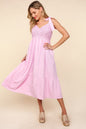 Aura of Elegance Crochet Lace Ruffle Hem Cami Midi Dress