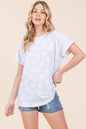 Audacious Aura Floral Textured Short Sleeve T-Shirt