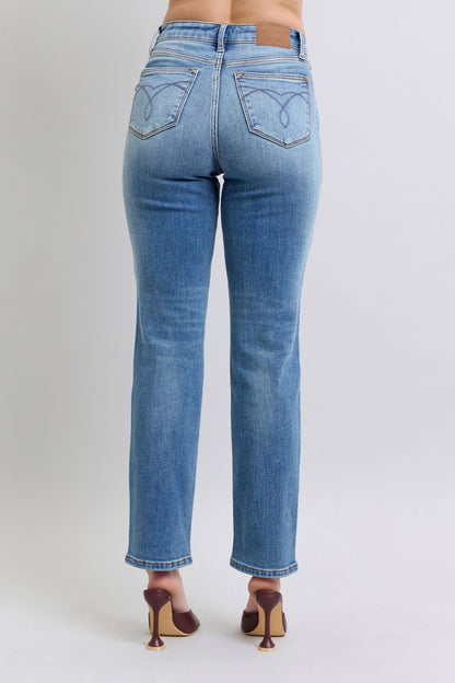 Sansplay Full Size Run Vintage Wash Thermal Straight Jeans
