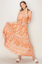 Sansplay Off-Shoulder Tie Front Maxi Dress