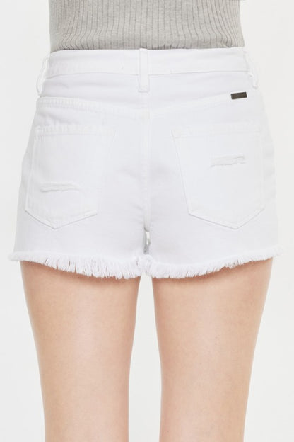 Raw Hem Distressed Denim Shorts