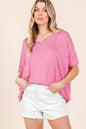 Threads of Tenderness Striped V-Neck T-Shirt