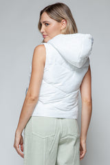 Sans Zip Up Quilted Hooded Vest