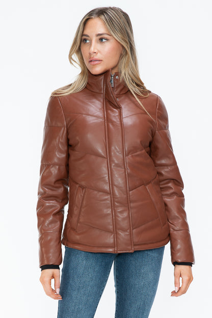 Zip Up Turtleneck Puffer Jacket