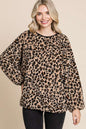 The Cashmere Dream Leopard Faux Fur Round Neck Top