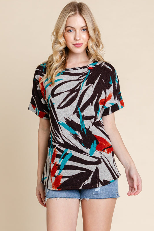 Sans Round Neck Short Sleeve T-Shirt