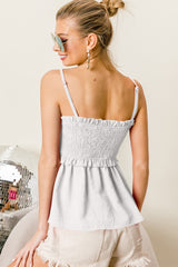 Sansplay Ruffle Edge Smocking Babydoll Cami