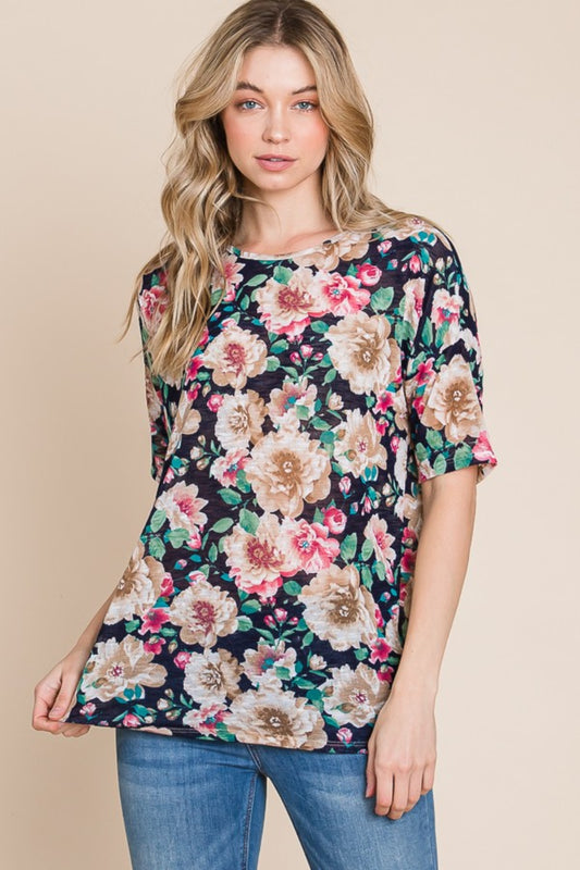 The Treasured Floral Round Neck T-Shirt